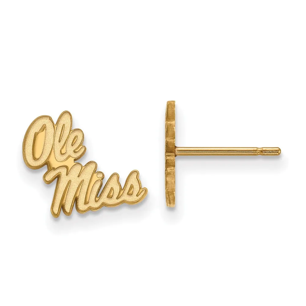 10k Yellow Gold University of Mississippi XS (Tiny) Post Earrings