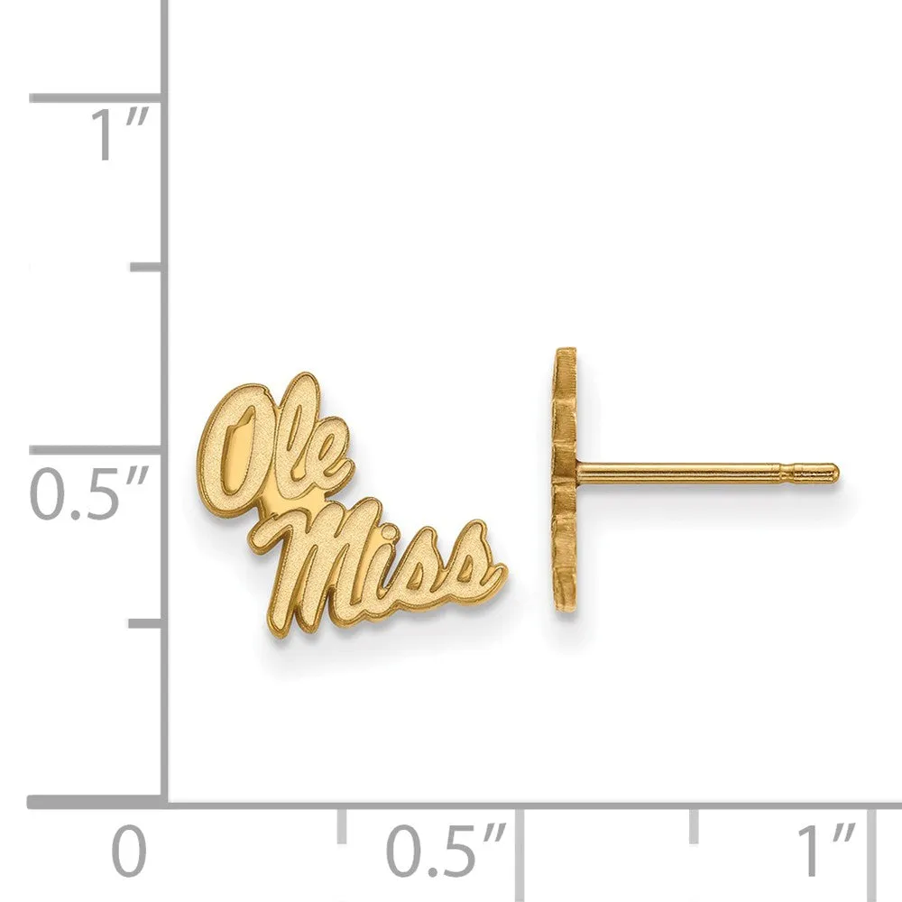 10k Yellow Gold University of Mississippi XS (Tiny) Post Earrings