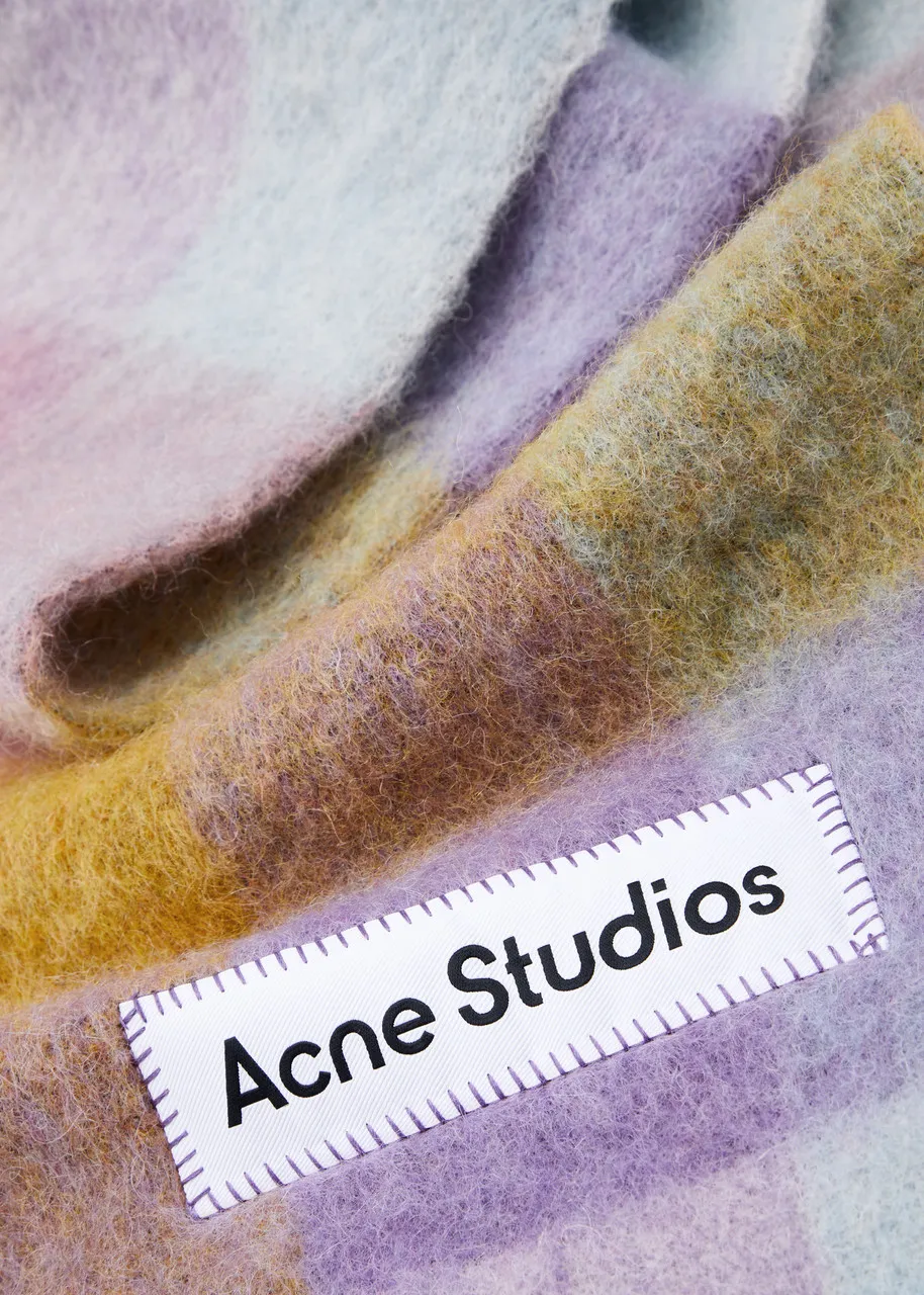 ACNE STUDIOS Vally checked alpaca-blend scarf 
                         
                     
                