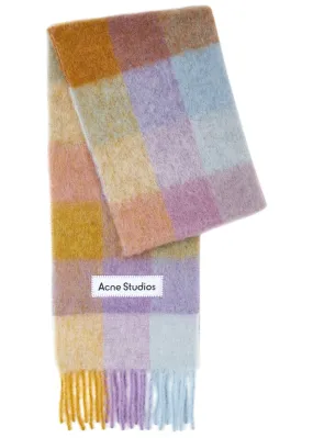 ACNE STUDIOS Vally checked alpaca-blend scarf 
                         
                     
                