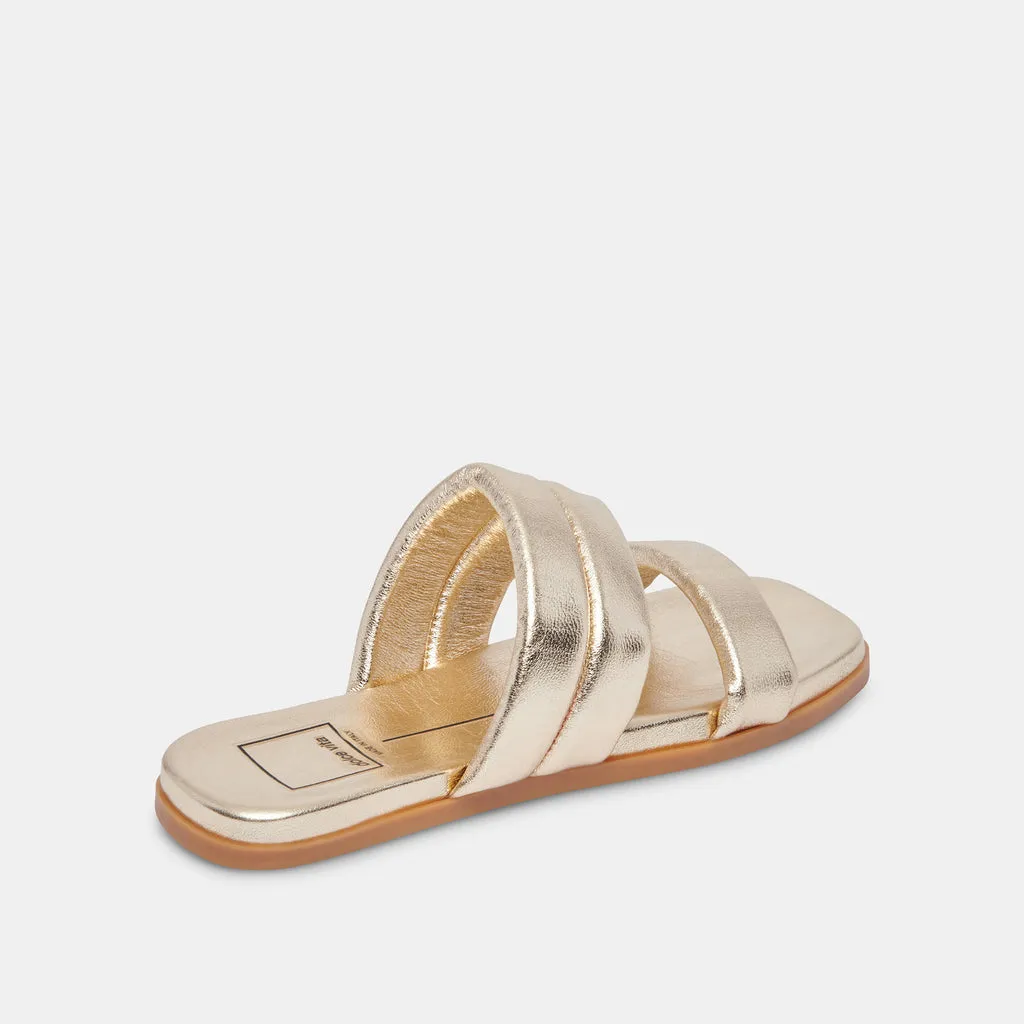 ADORE SANDALS GOLD METALLIC LEATHER– Dolce Vita 6893627277378