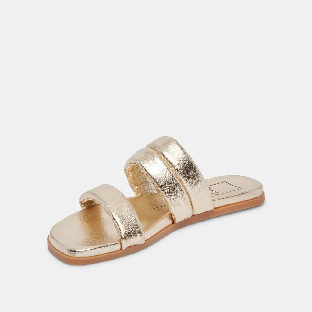 ADORE SANDALS GOLD METALLIC LEATHER– Dolce Vita 6893627277378