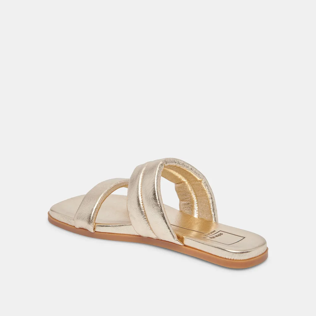 ADORE SANDALS GOLD METALLIC LEATHER– Dolce Vita 6893627277378