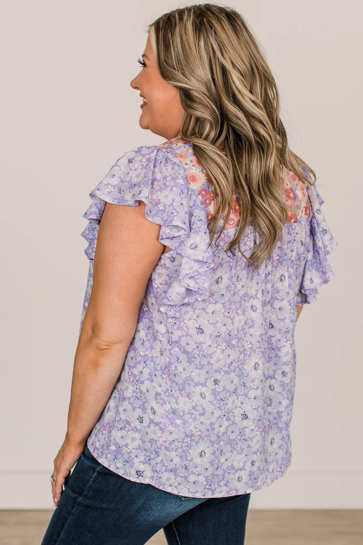 All In Time Floral Blouse- Lavender