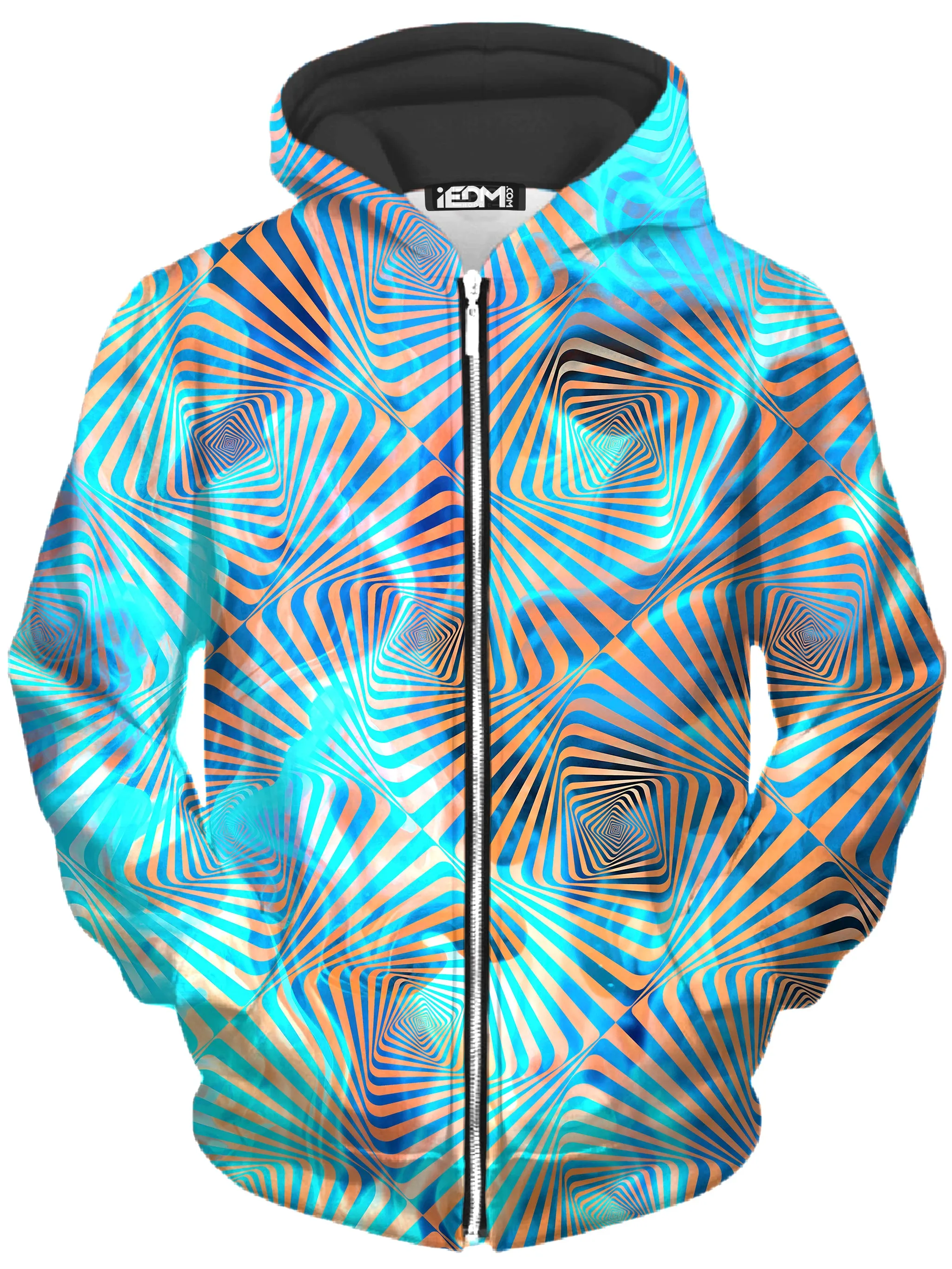 Aqua Plasma Unisex Zip-Up Hoodie