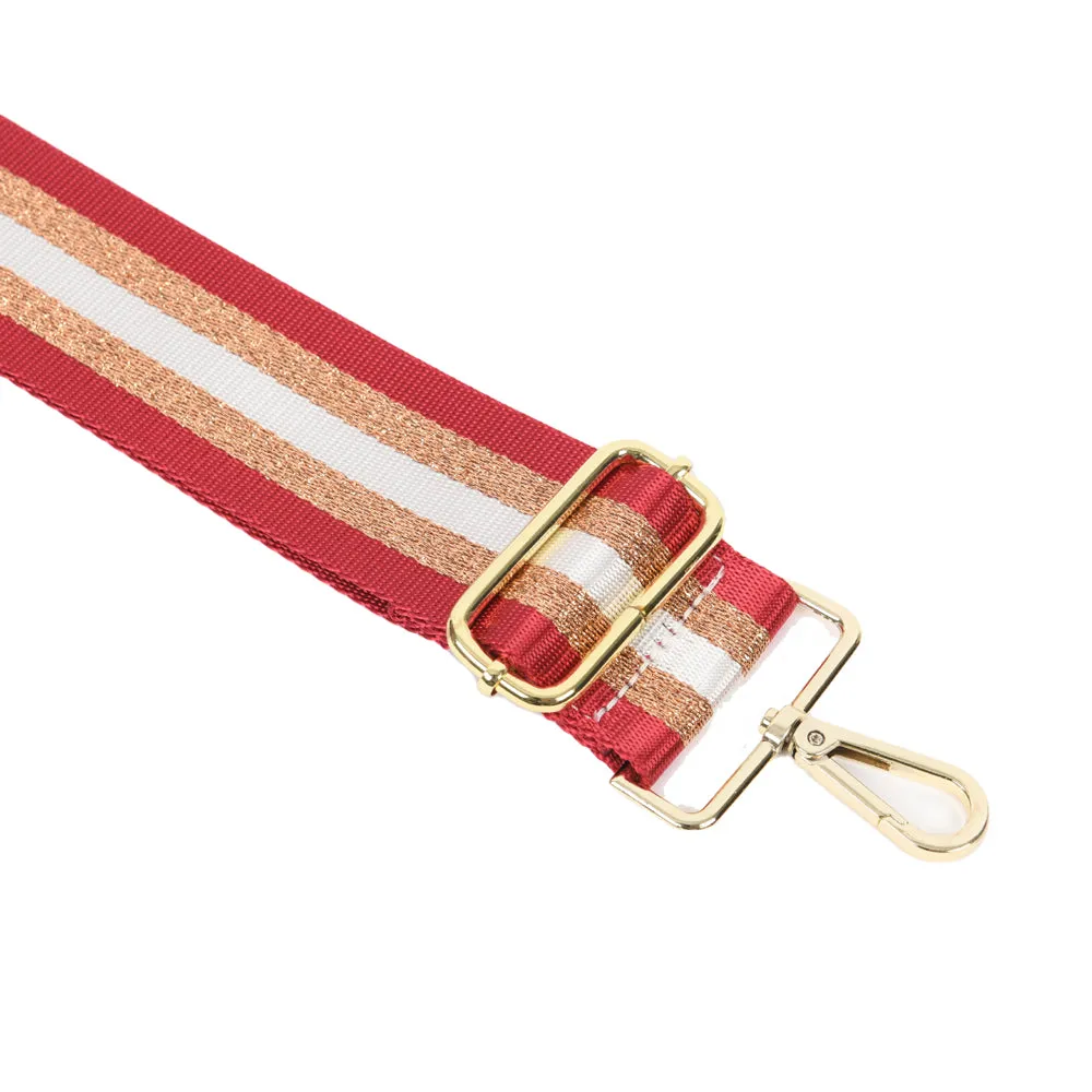 Bag Strap                             Red & Copper Glitz Stripe