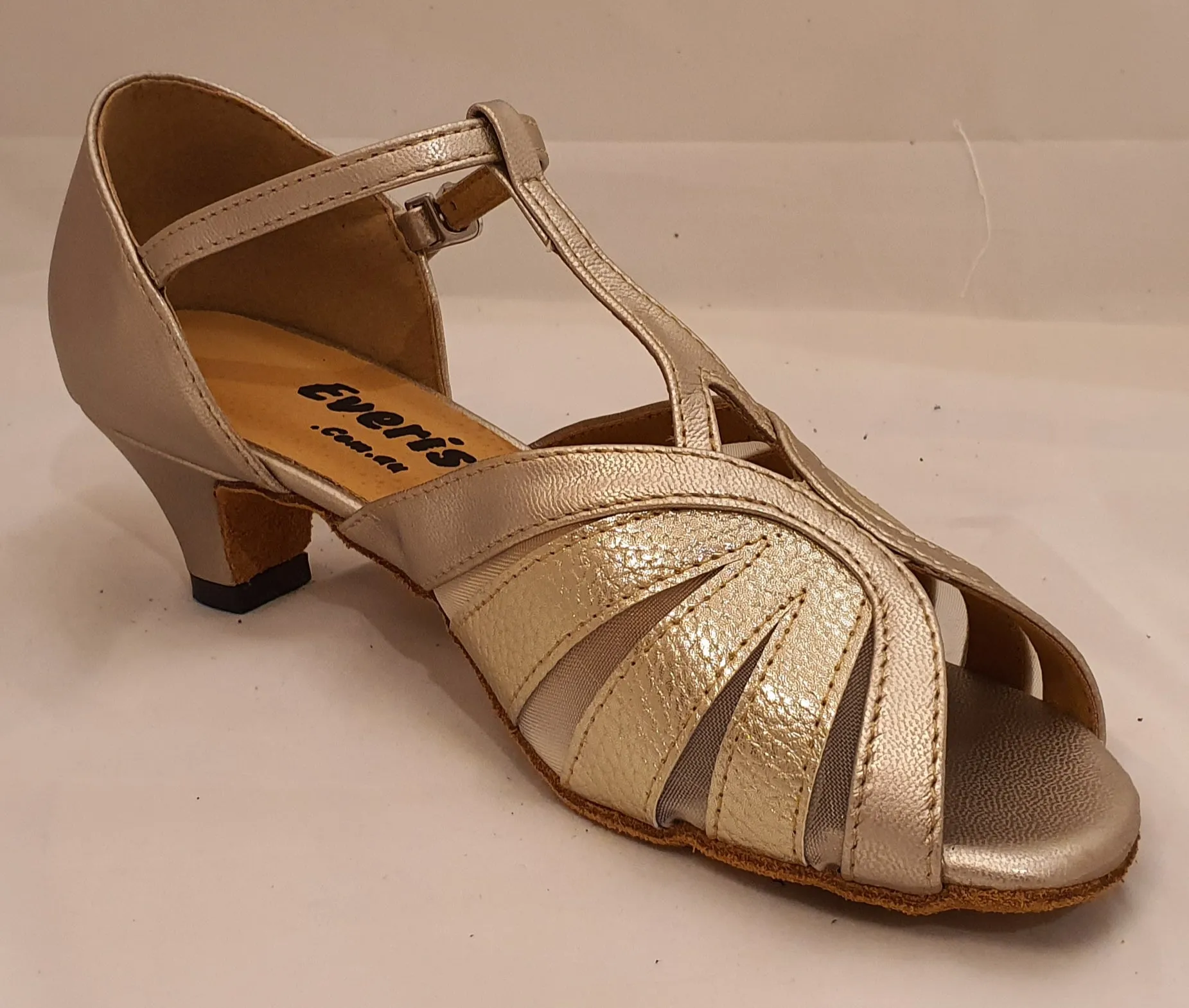 Beige / Gold T-Straps # 835063