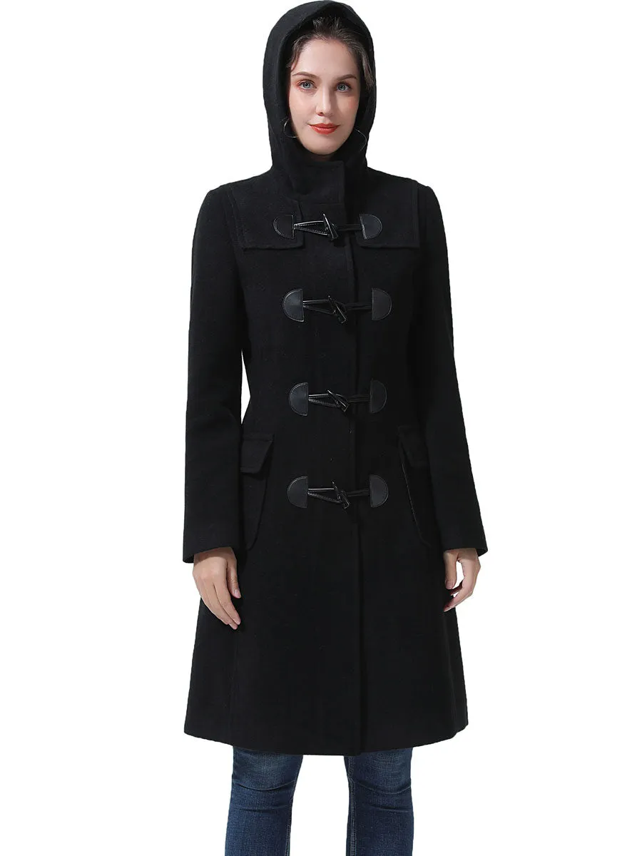 BGSD Women Liv Hooded Toggle Duffle Wool Coat