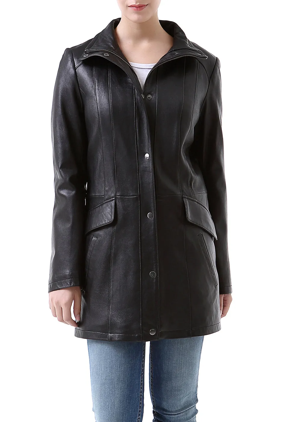 BGSD Women Rachel Lambskin Leather Coat