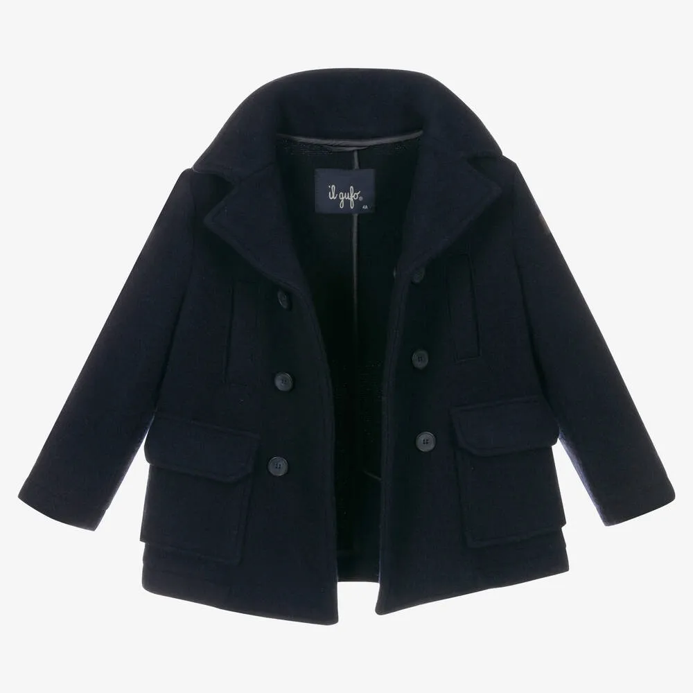 Boys Blue Pea Coat & Gilet