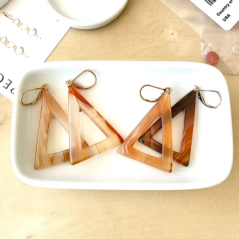 Carnelian Triangle Earrings