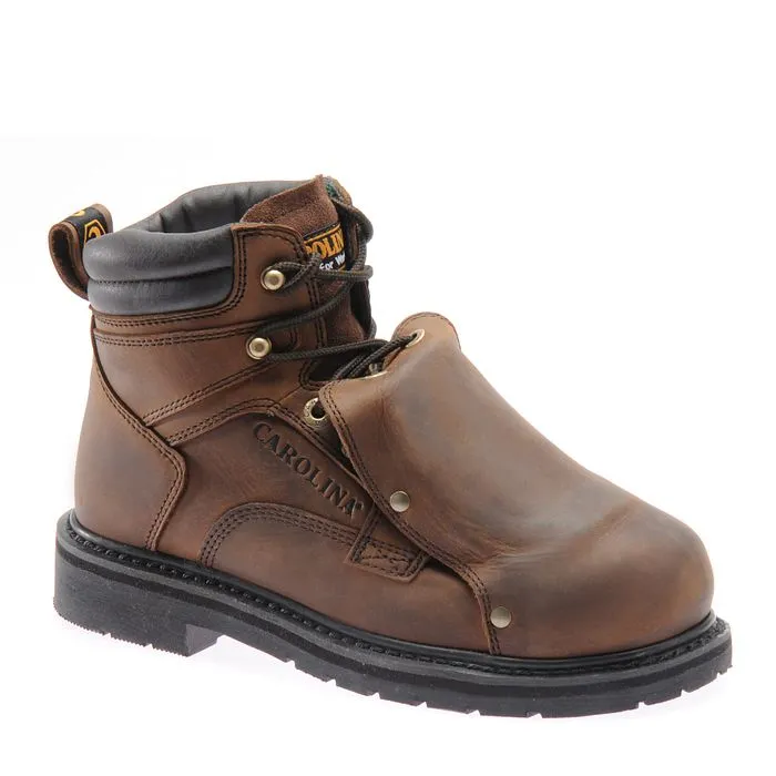 CAROLINA METPRO MEN’S 6” BROAD STEEL TOE EXTERNAL METGUARD SIZE 14W MEDIUM BROWN