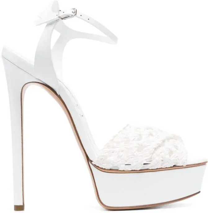 Casadei Flora Versilia 155mm platform sandals White