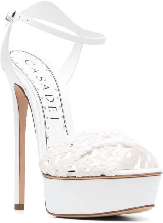 Casadei Flora Versilia 155mm platform sandals White