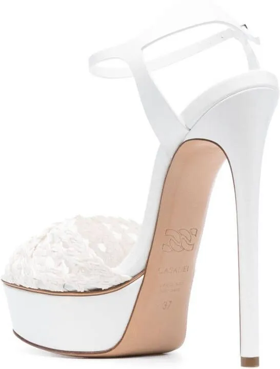 Casadei Flora Versilia 155mm platform sandals White