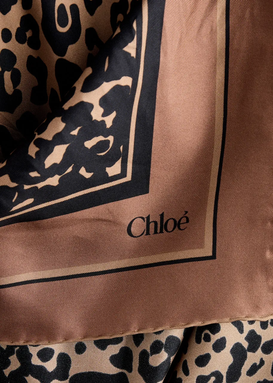 CHLOE Carre leopard-print silk scarf 
                         
                     
                