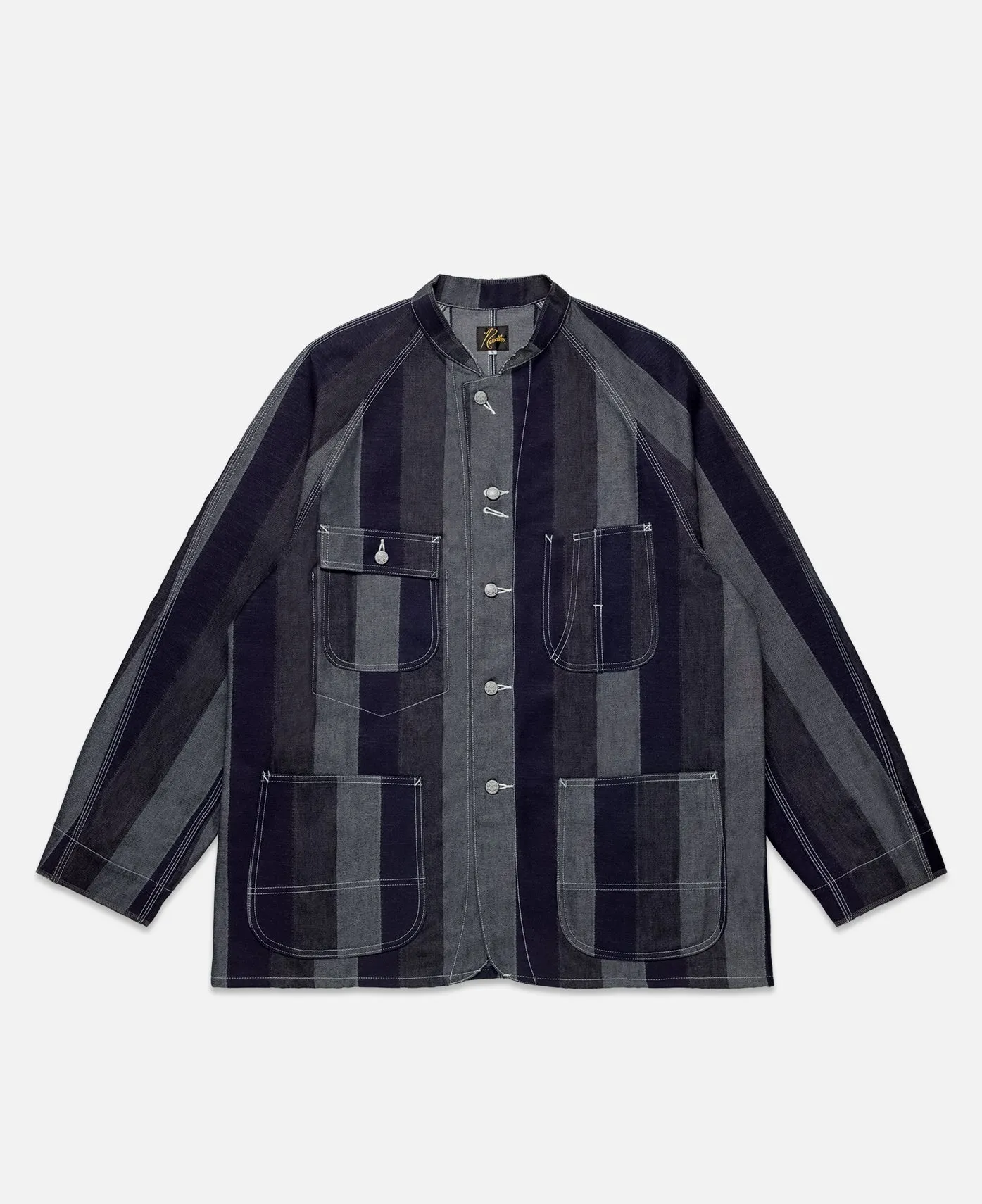 Chore Coat - 10Oz Denim / Stripe Jq. (Navy)