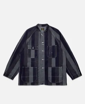 Chore Coat - 10Oz Denim / Stripe Jq. (Navy)