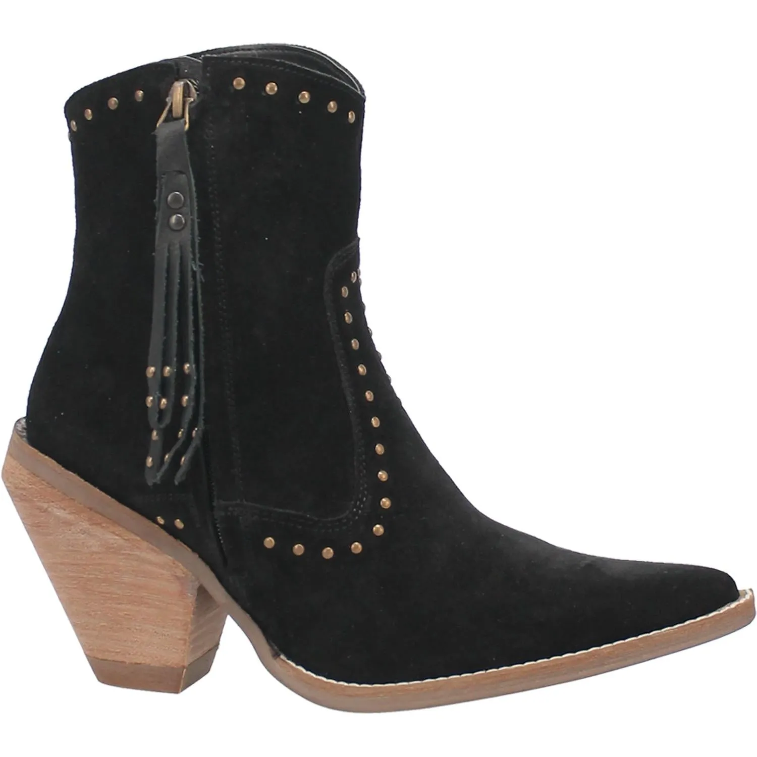 Classy N' Sassy Studded Black Suede Booties (DS)