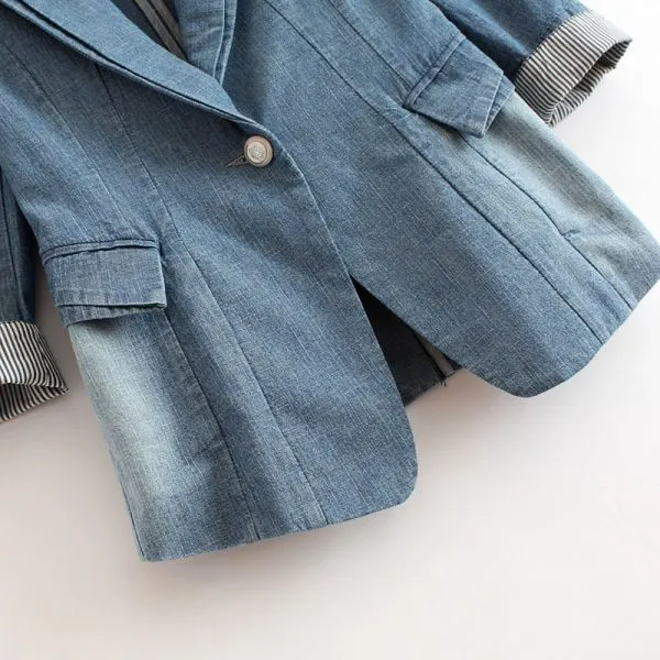 Denim blazer Jacket for women Spring Vest Fashion