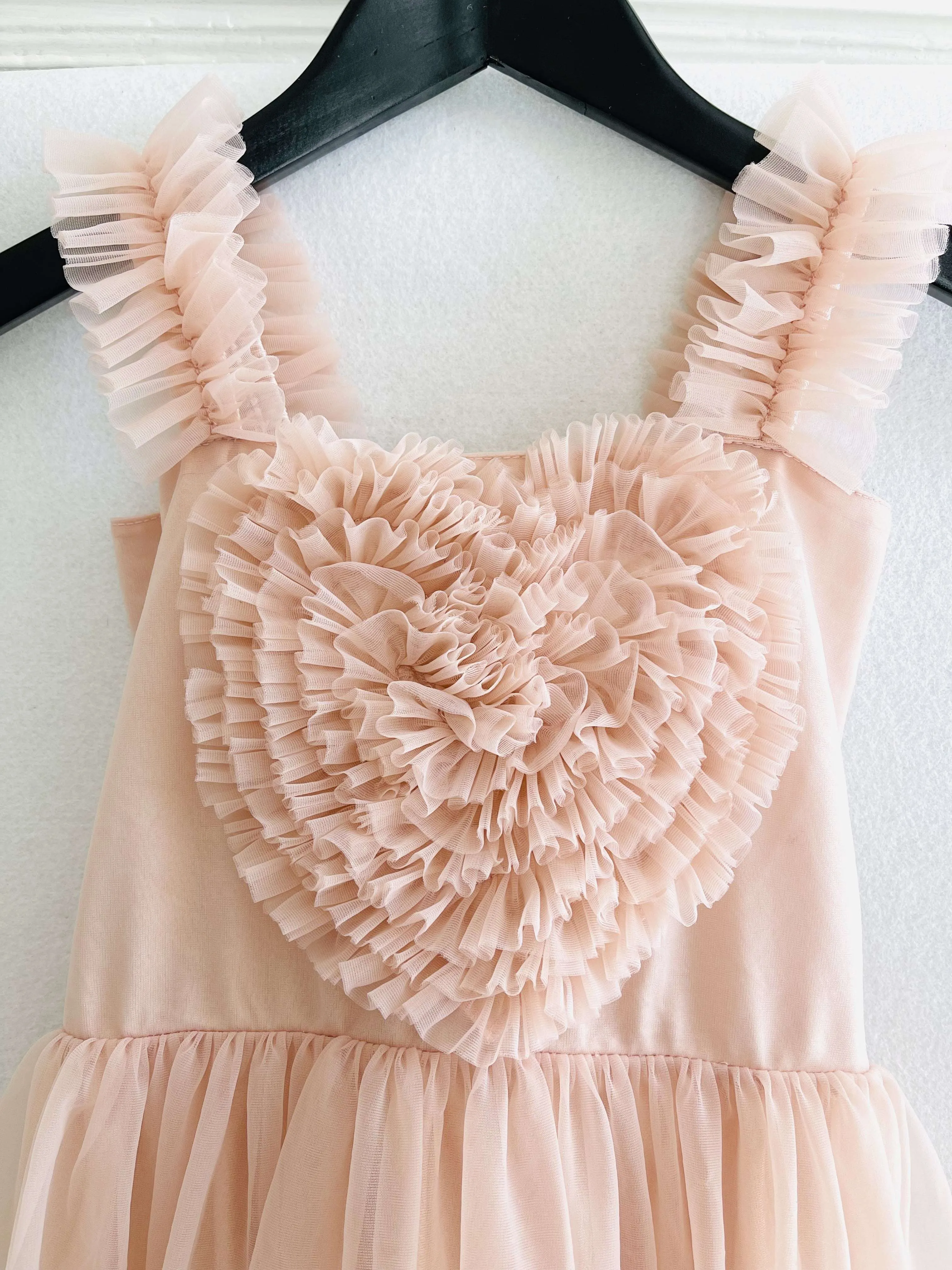 DOLLY  HEART DRESS WITH LACE-UP BACK DRESS ballet pink