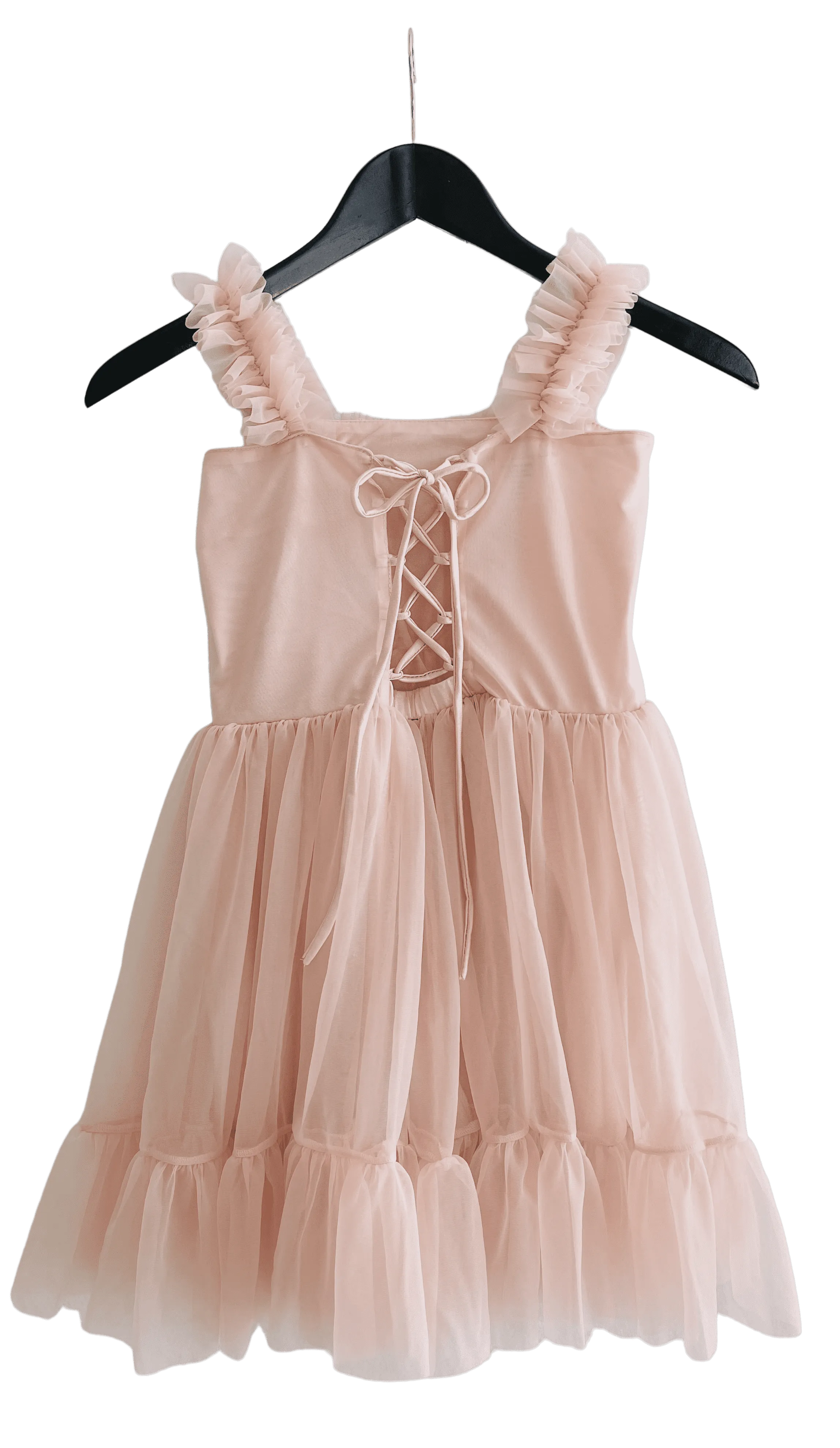 DOLLY  HEART DRESS WITH LACE-UP BACK DRESS ballet pink