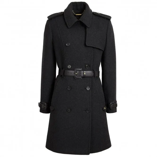 Fairfax & Favor Womens Sophia Wool Trench Coat in Charcoal