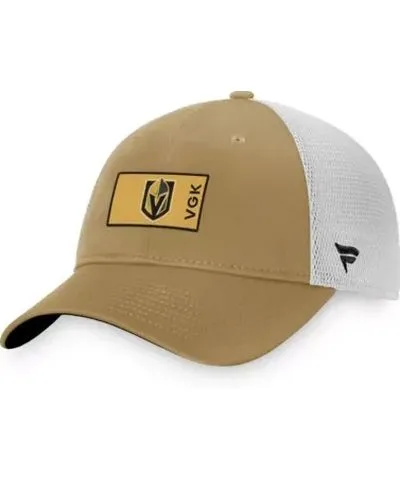 Fanatics Men's NHL Fanatics Gold/White Vegas Golden Knights Authentic Pro Trucker Snapback Hat