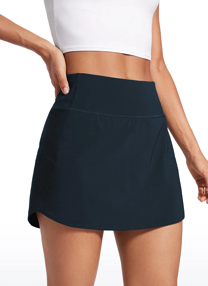 Feathery-Fit Soft High Waist Golf Skirt with Zipper Pocket 14''