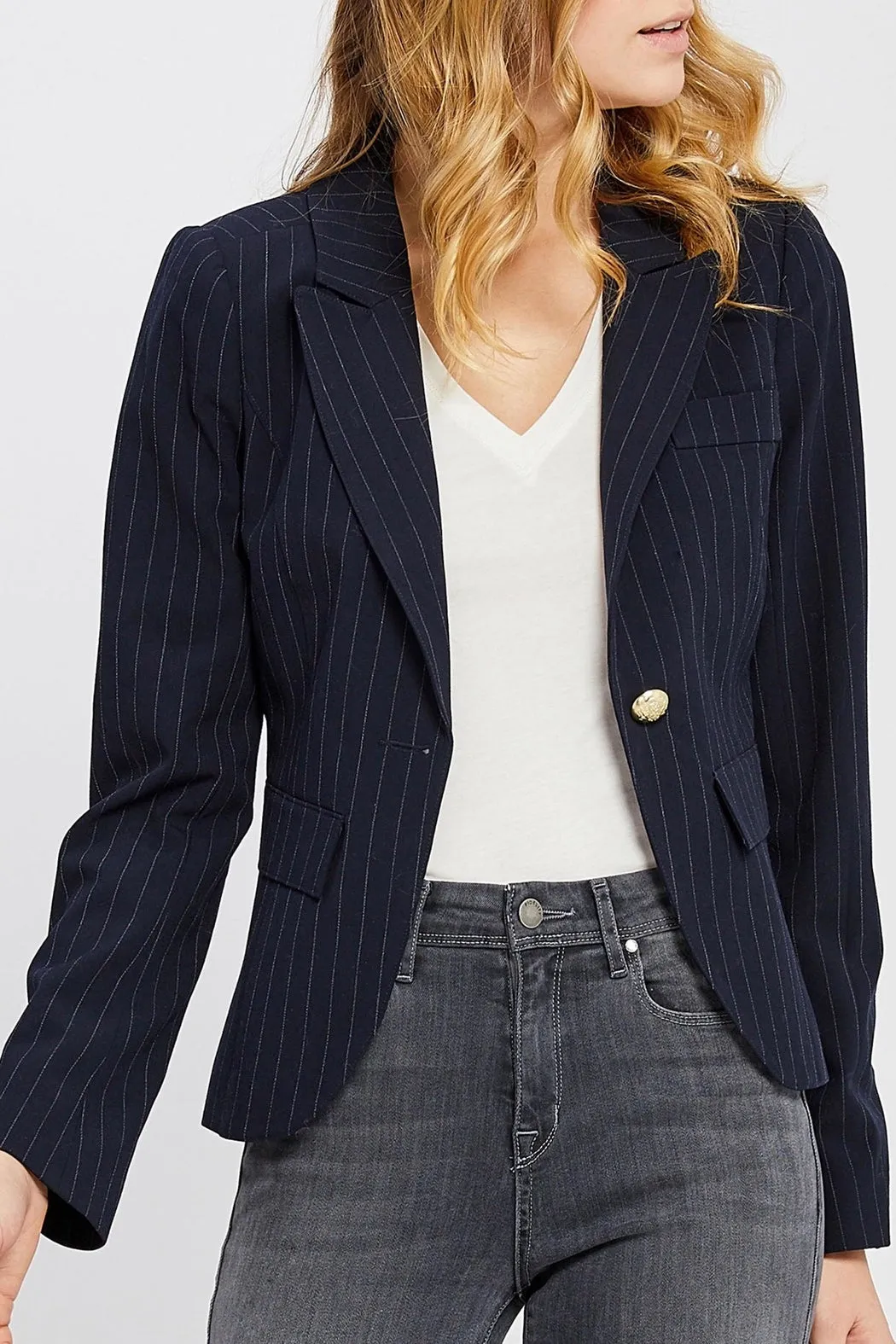 Fitted Striped Blazer