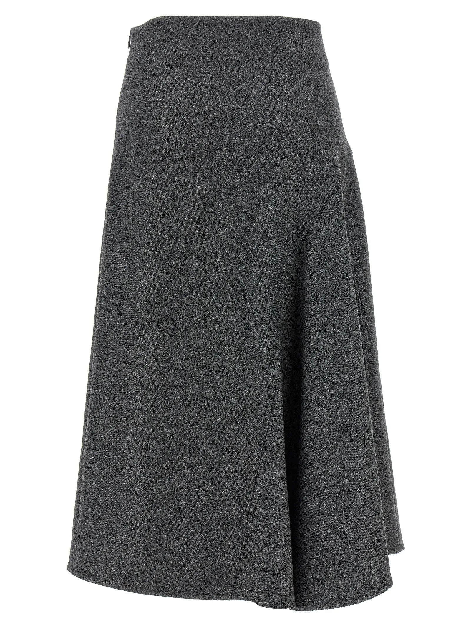 Flared Wool Skirt Skirts Gray