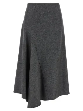 Flared Wool Skirt Skirts Gray