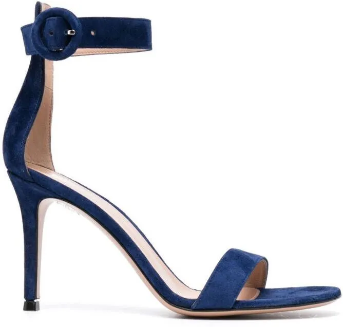 Gianvito Rossi Portofino 85mm suede sandals Blue