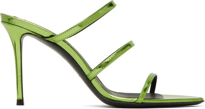 Giuseppe Zanotti Green Metallic Heeled Sandals