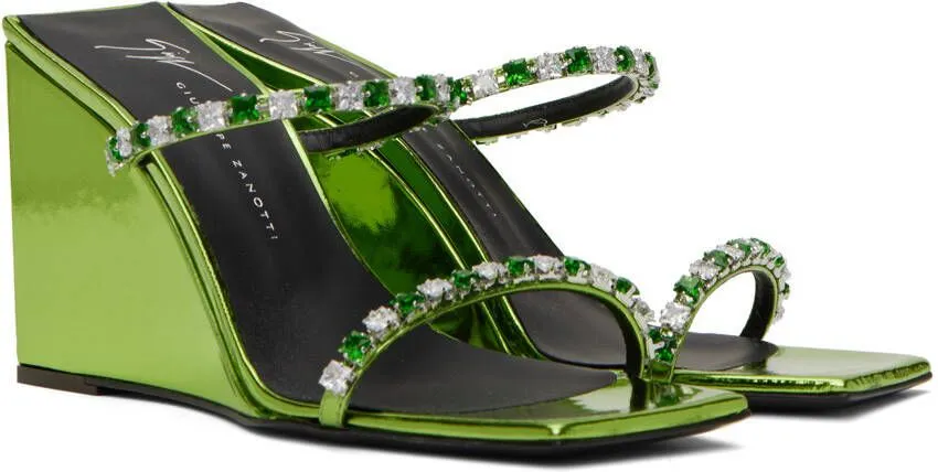 Giuseppe Zanotti Green Shangay Heeled Sandals