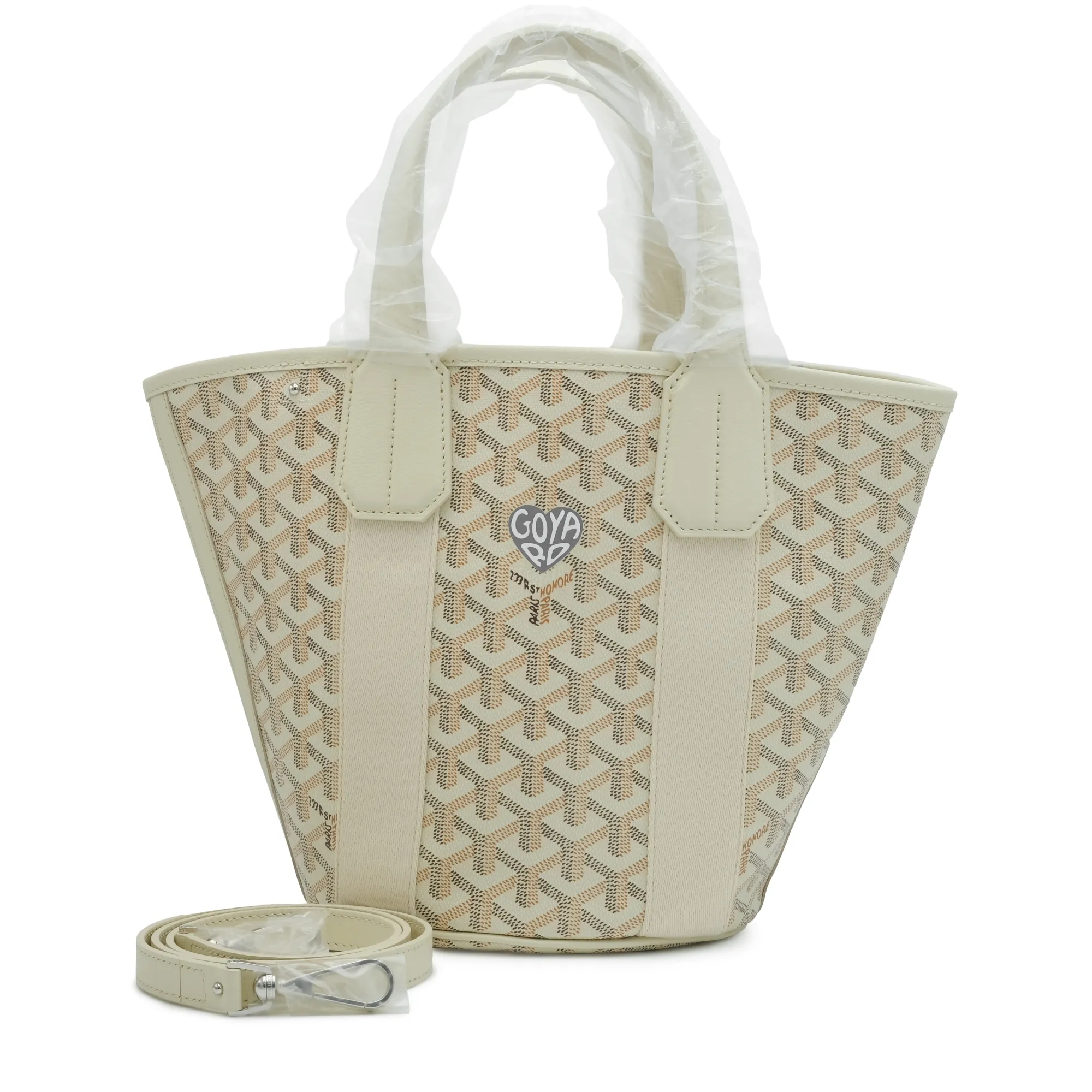 Goyard Sand Goyardine Canvas and Chevroches Calfskin Belharra PM Bag Palladium Hardware, 2024