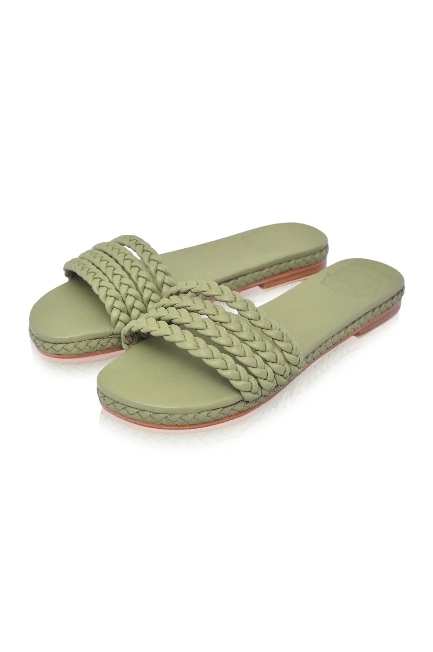 Iris Braided Leather Slides