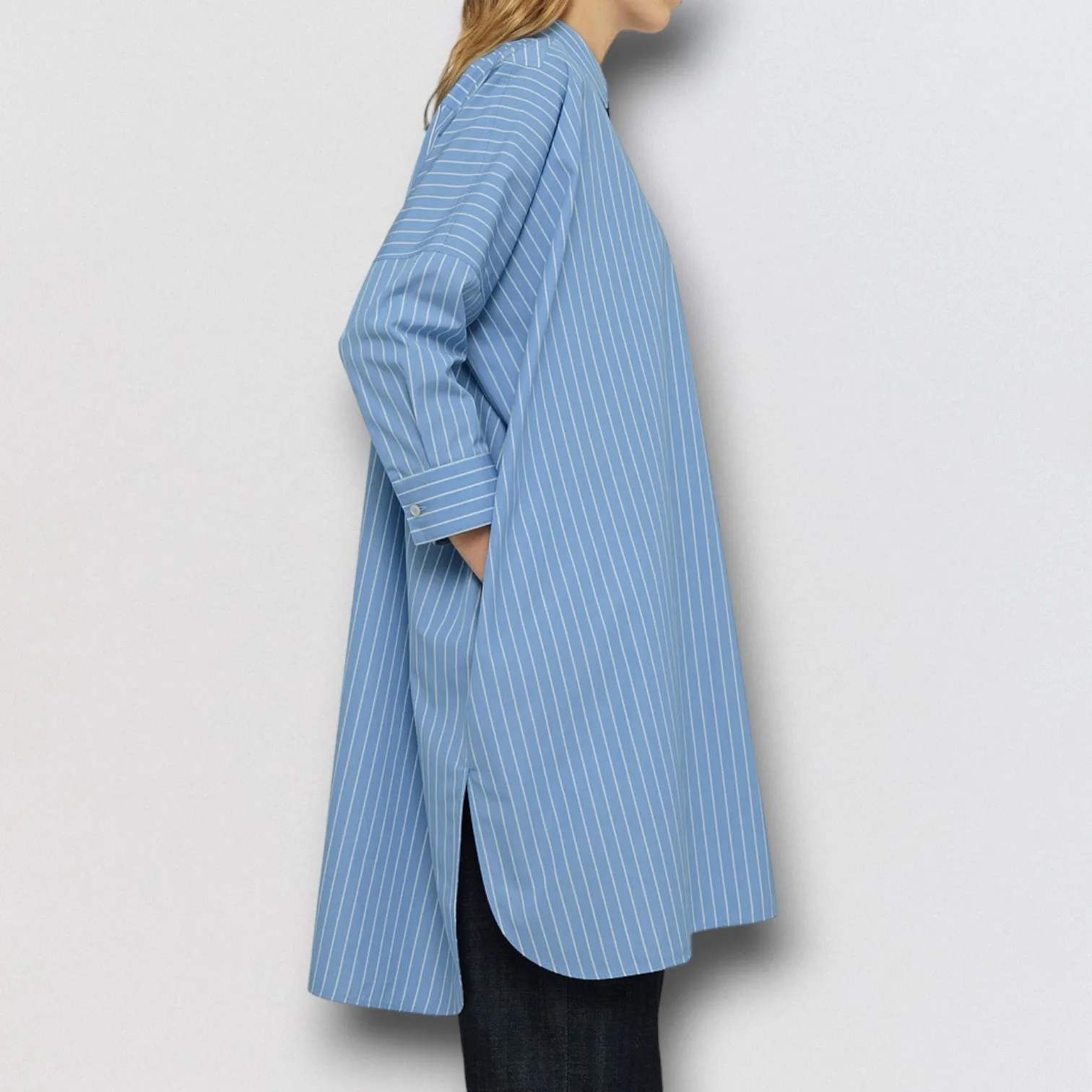 Jil Sander  |Stripes Cropped Cotton Shirts & Blouses