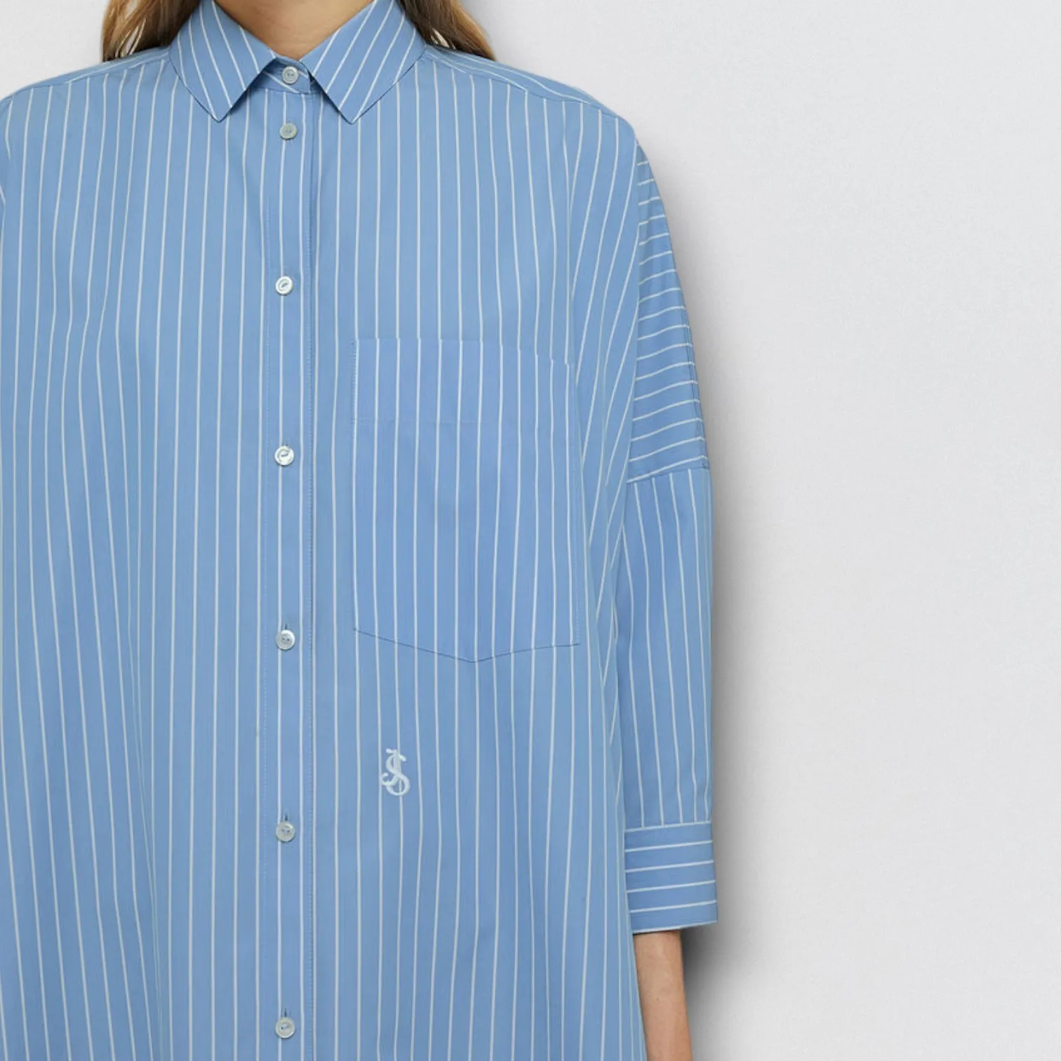 Jil Sander  |Stripes Cropped Cotton Shirts & Blouses