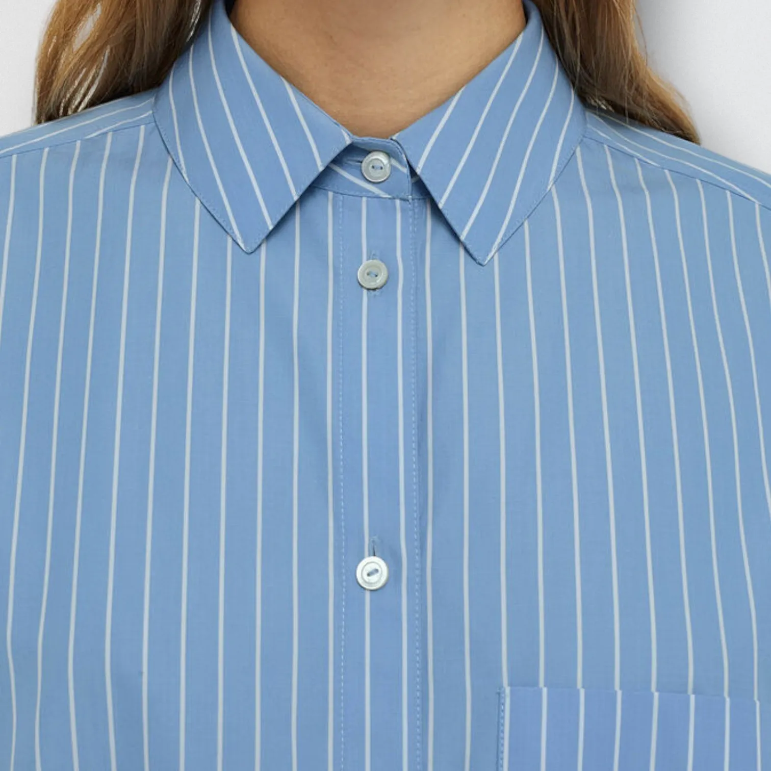 Jil Sander  |Stripes Cropped Cotton Shirts & Blouses