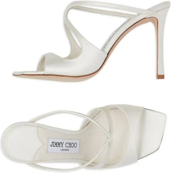 Jimmy Choo Anise 95mm square sandals White