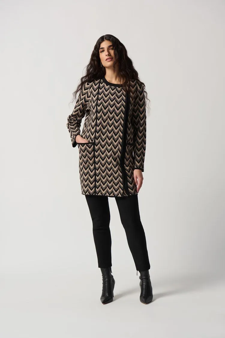 Joseph Ribkoff Printed Jacquard Sweater Coat