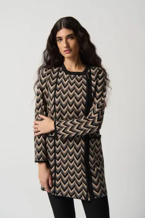 Joseph Ribkoff Printed Jacquard Sweater Coat