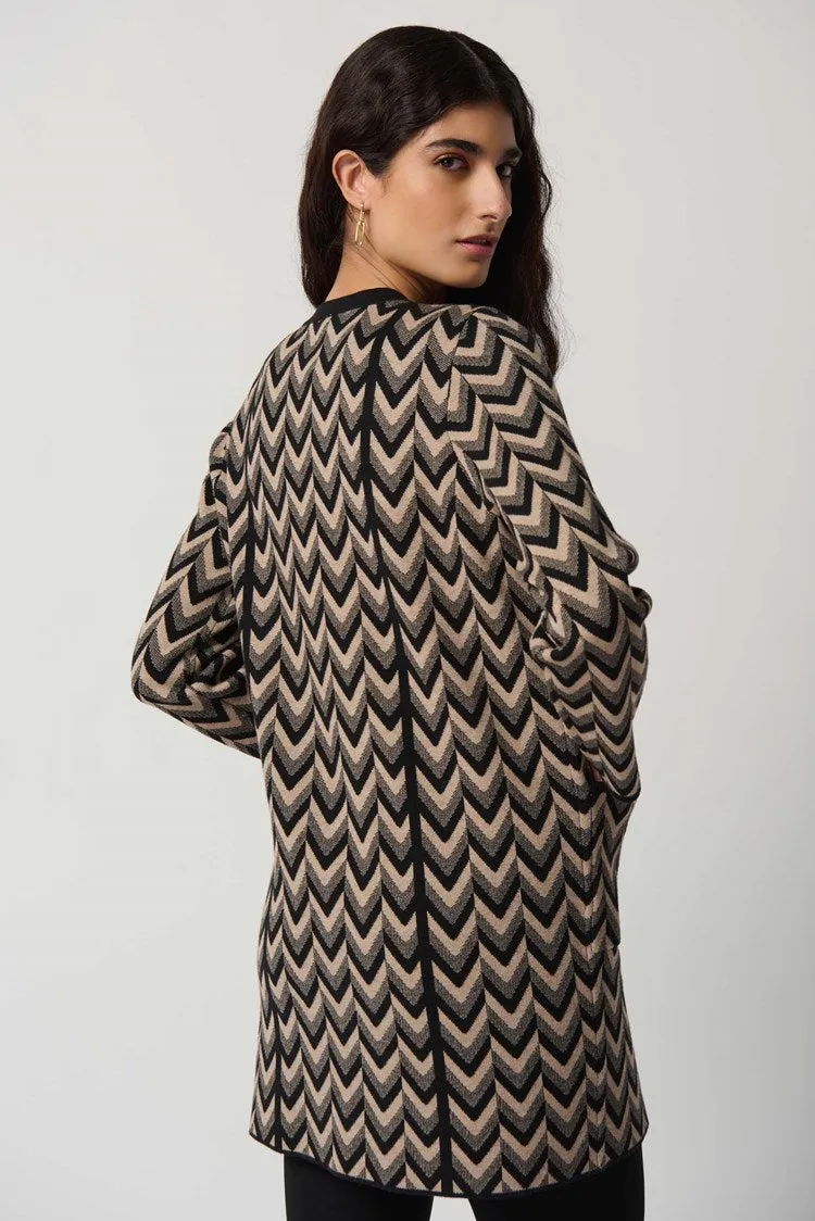 Joseph Ribkoff Printed Jacquard Sweater Coat