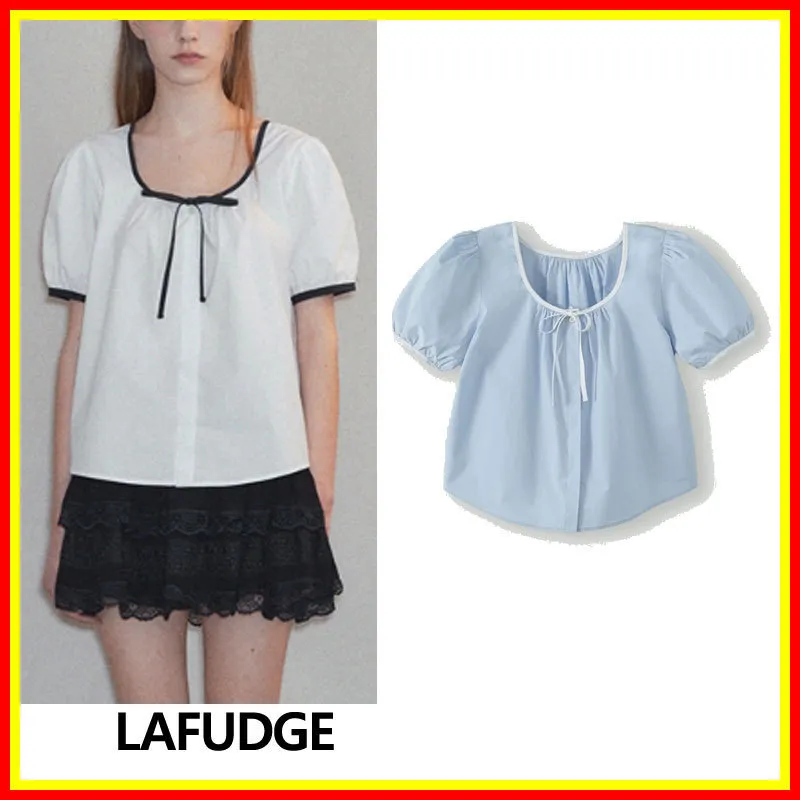 LAFUDGE STORE  |Street Style Short Sleeves Shirts & Blouses