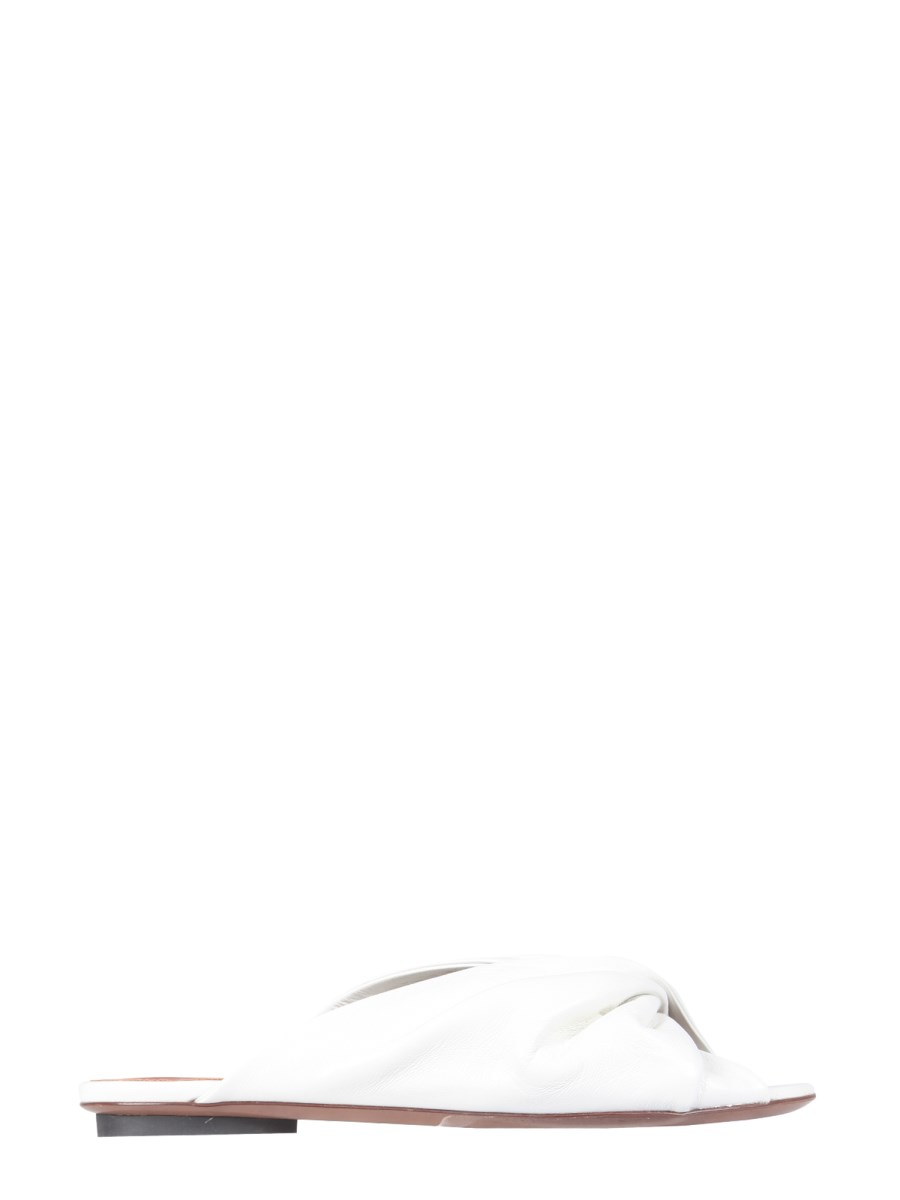 L'AUTRE CHOSE    PAINTED LEATHER LOW SANDALS