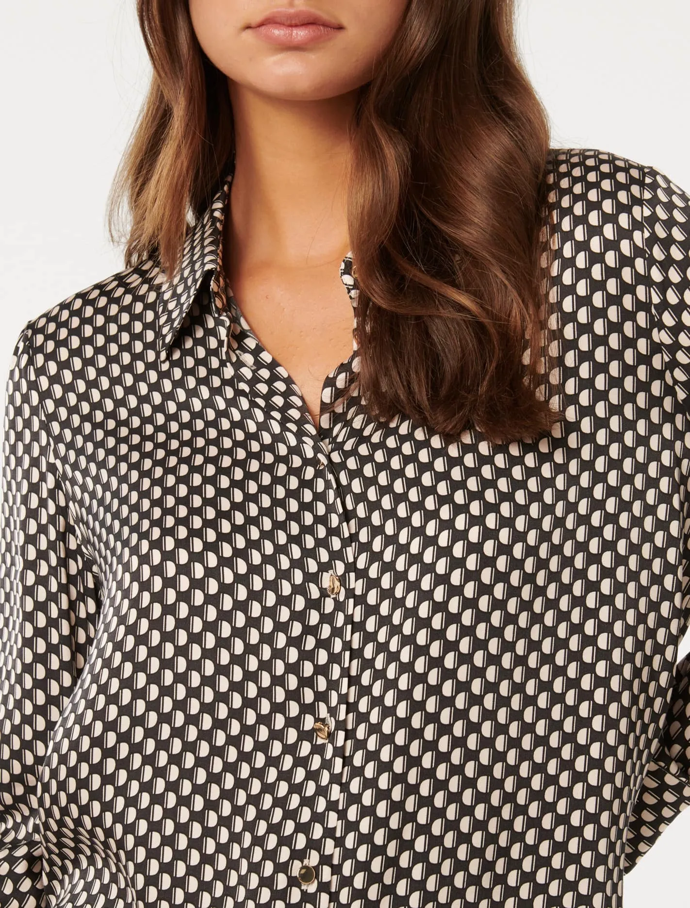 Lila Longline Printed Satin Shirt