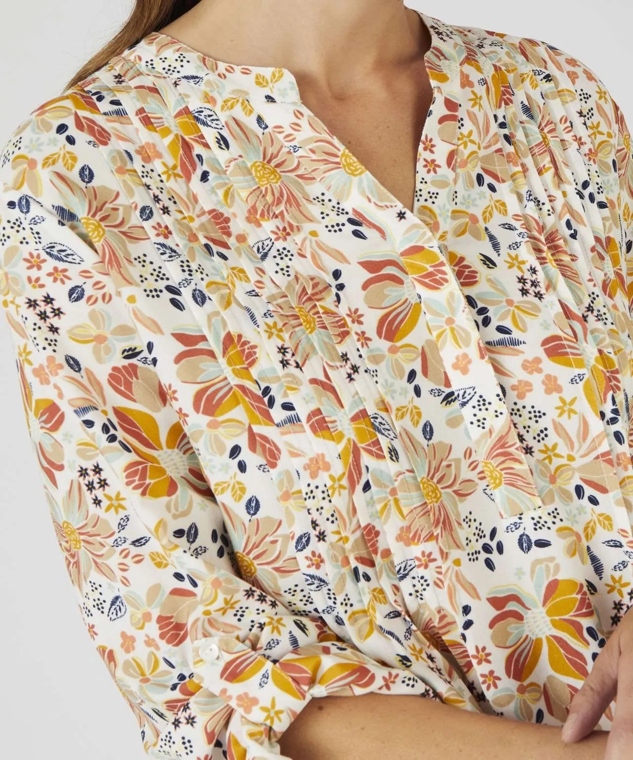 Longline Floral Printed Tunic Blouse