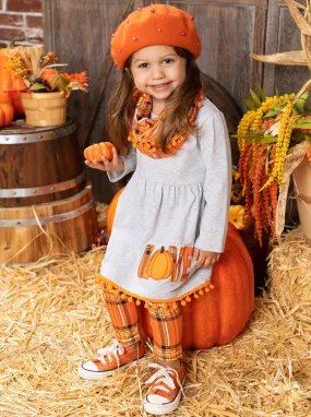 Love Pumpkins Tunic, Plaid Leggings and Scarf Set