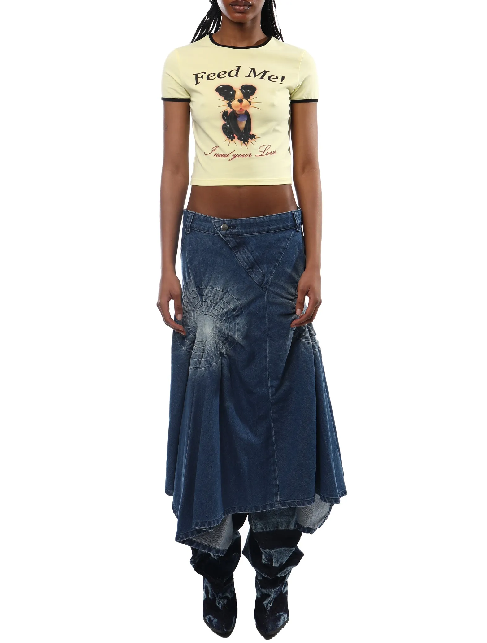 Masha Popova Denim Tyre Trail Skirt